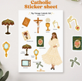 Catholic Sticker Sheet - Vintage Girl