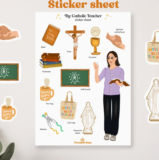 Catholic Sticker Sheet - Teacher
