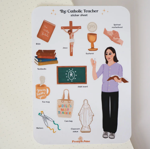 Catholic Sticker Sheet - Teacher
