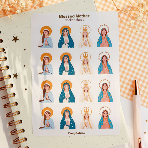 Catholic Sticker Sheet - Blessed Mother