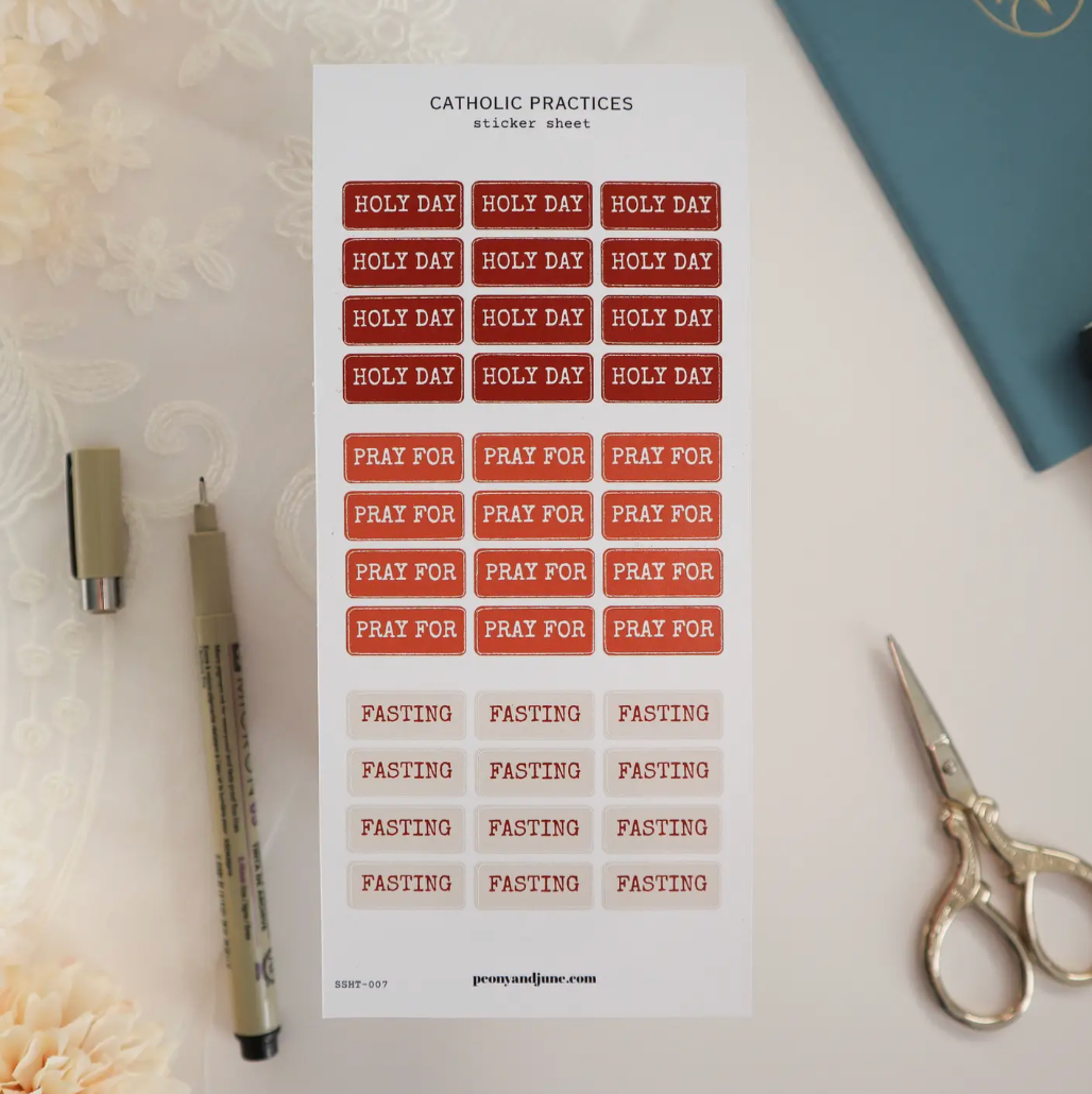 Catholic Sticker Sheet - Catholic Practices
