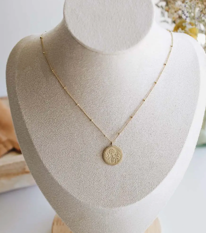 Holy Family Floral Necklace