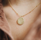 Holy Family Floral Necklace