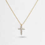18K Gold Dipped Sterling Silver Dainty Cross Necklace