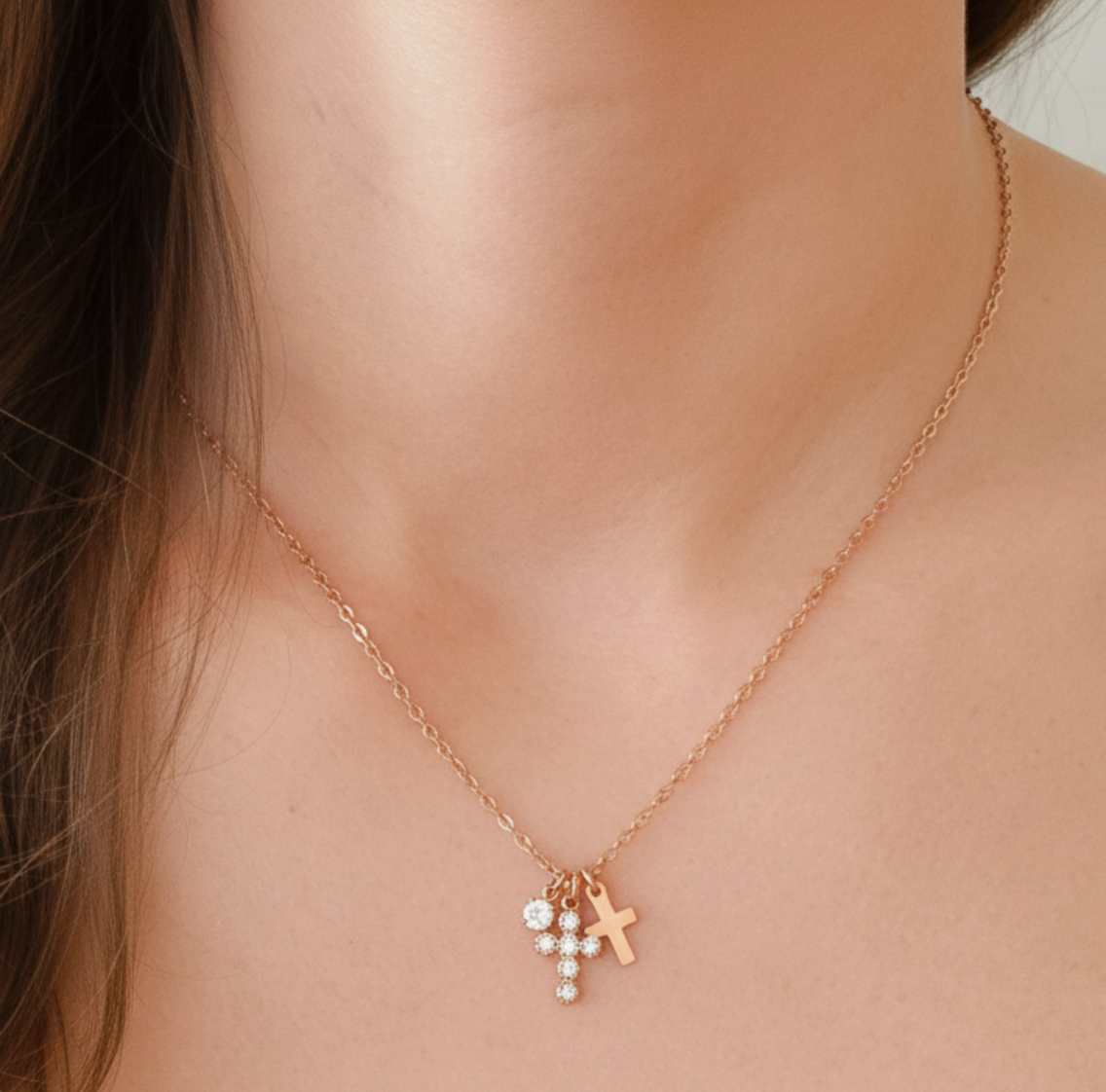 Forever Duo Cross Necklace