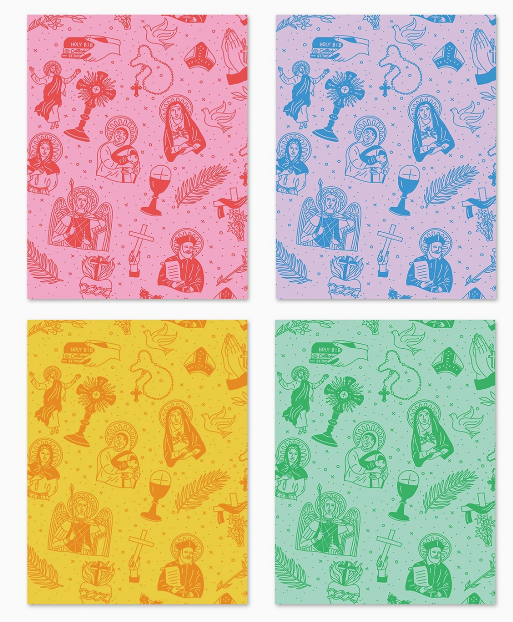 Catholic Pattern Greeting Cards