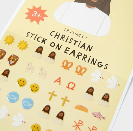 Christian Stick On Earrings