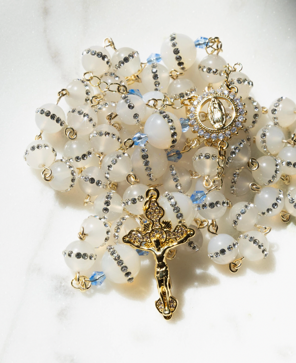 14K Gold Filled Rosary with Crystal Beads