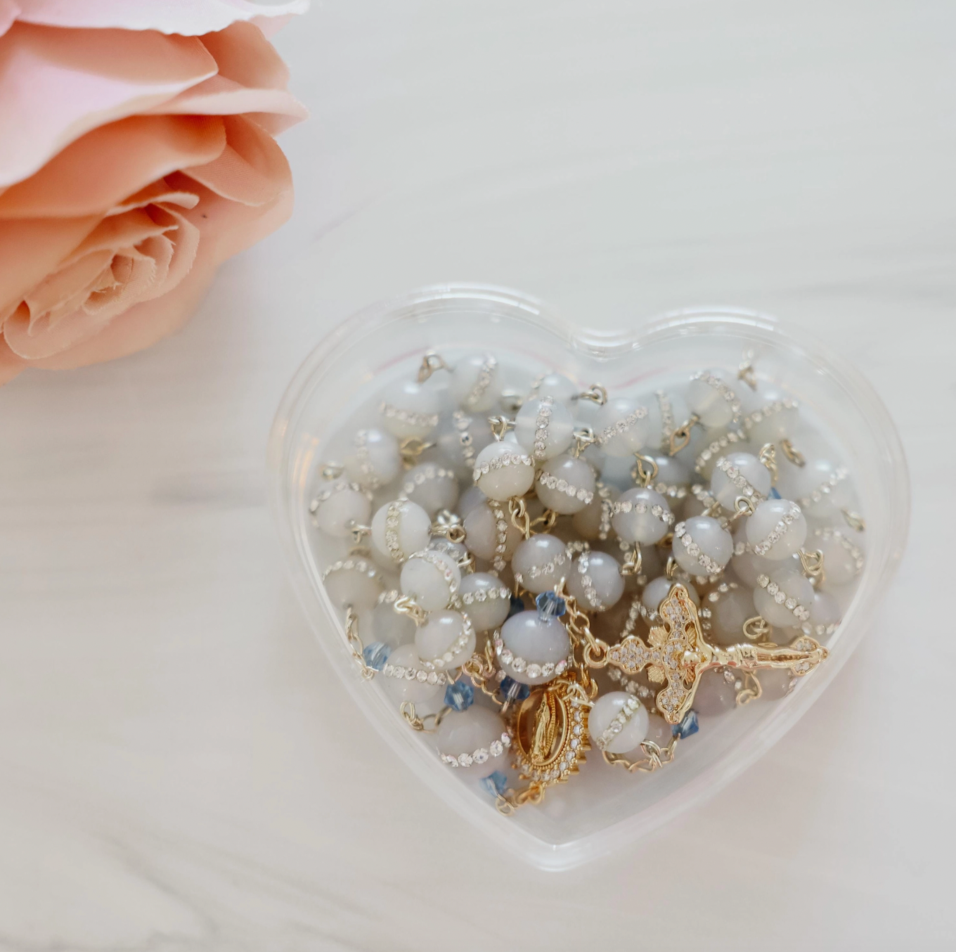14K Gold Filled Rosary with Crystal Beads