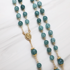 Amazonite Rosary: 18k Gold Filled Catholic Prayer Beads